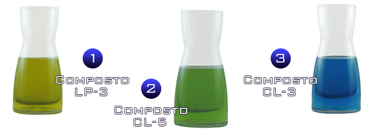 Composto LP-3, Composto CL-5 e Composto CL-3. Produtos para polimeto, brilho e proteção.